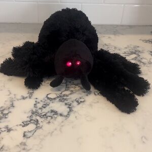 Russ Eeks Halloween Black Spooky Spider LED Light Up Eyes Decoration Sound Clean